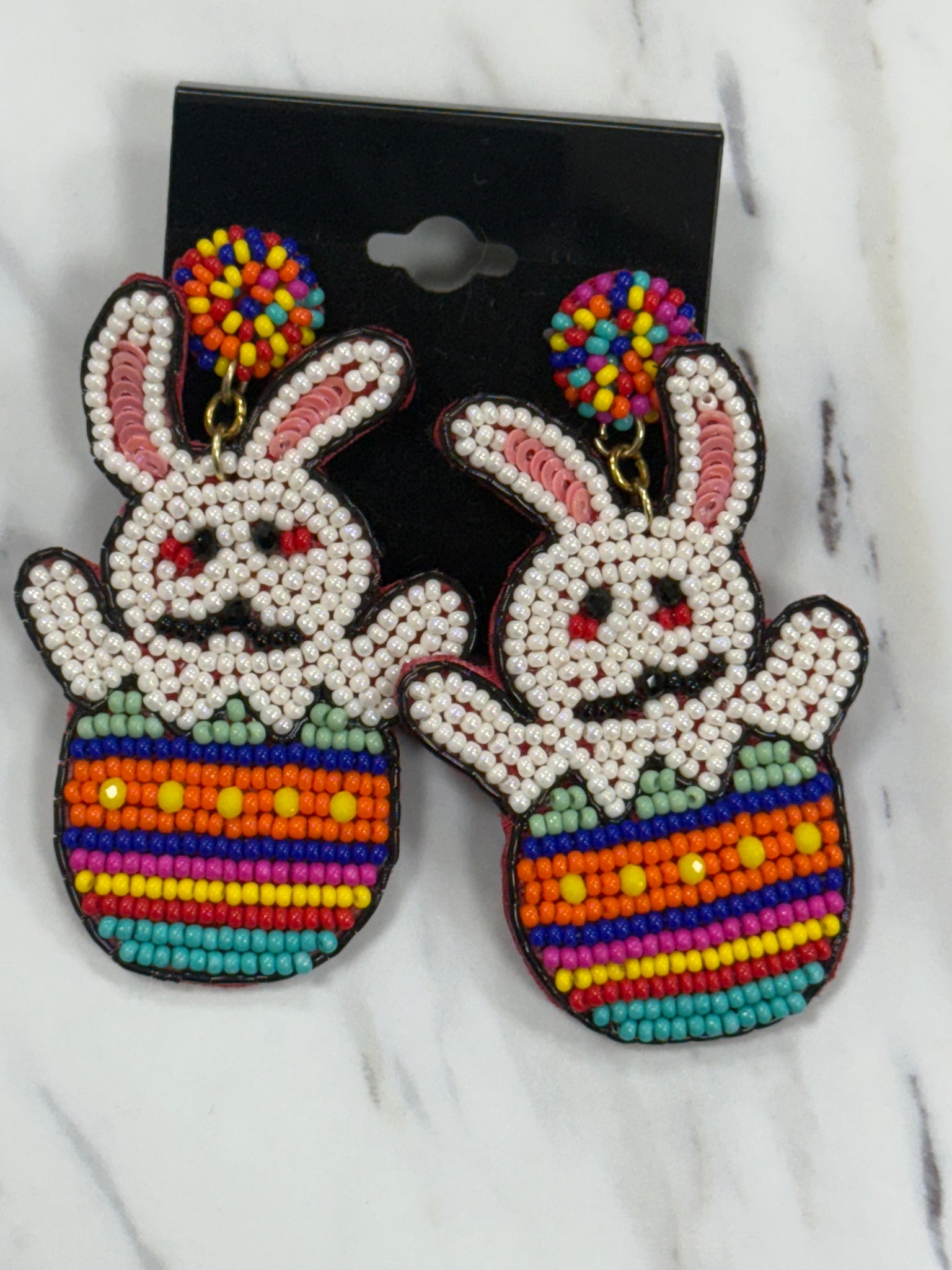 Easter bunny beaded earrings