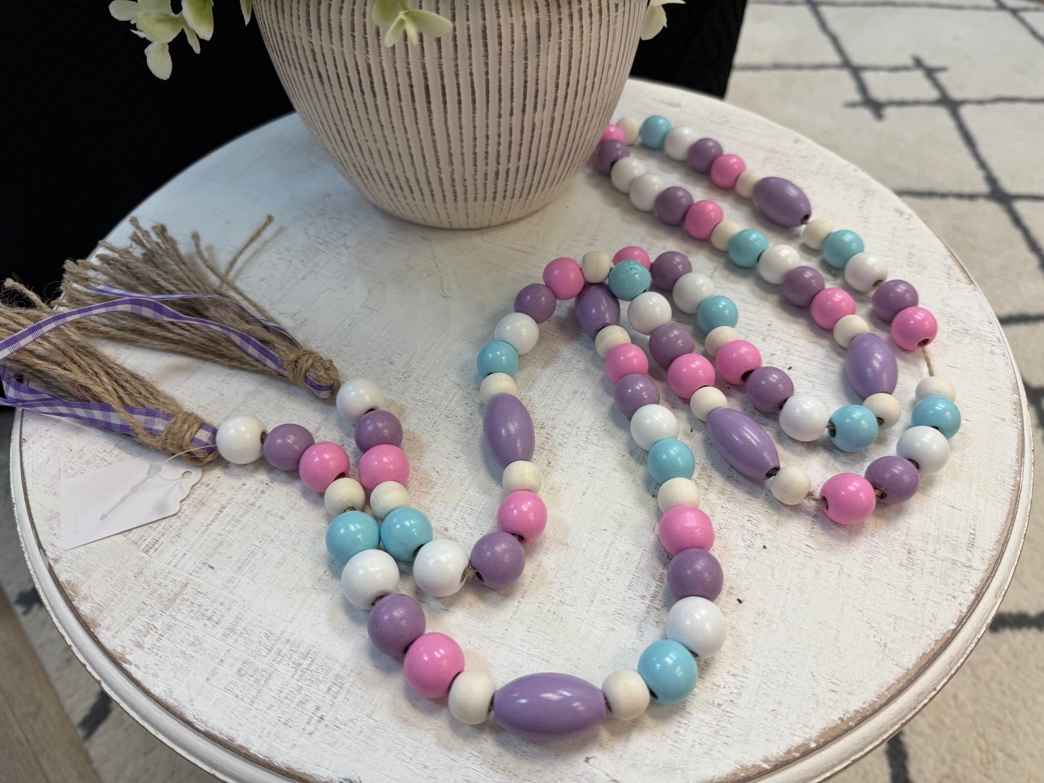 Easter wood beads garland