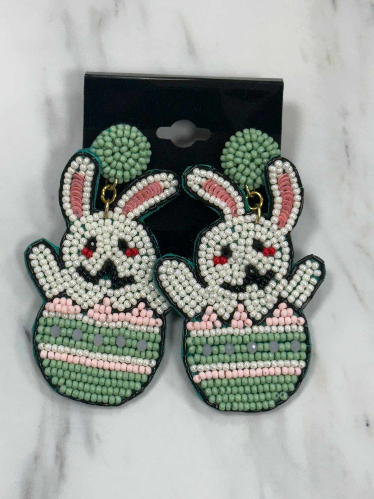 Easter bunny beaded earrings