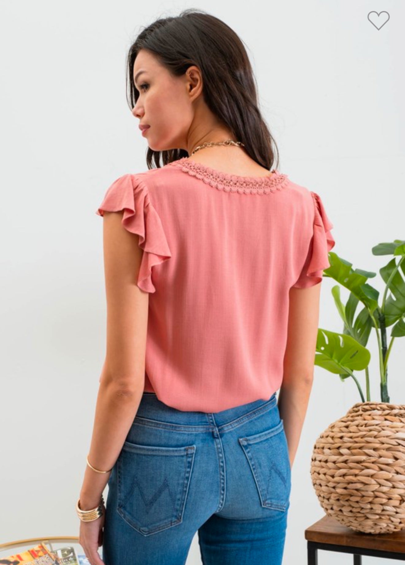 Dusty apricot v-neck top