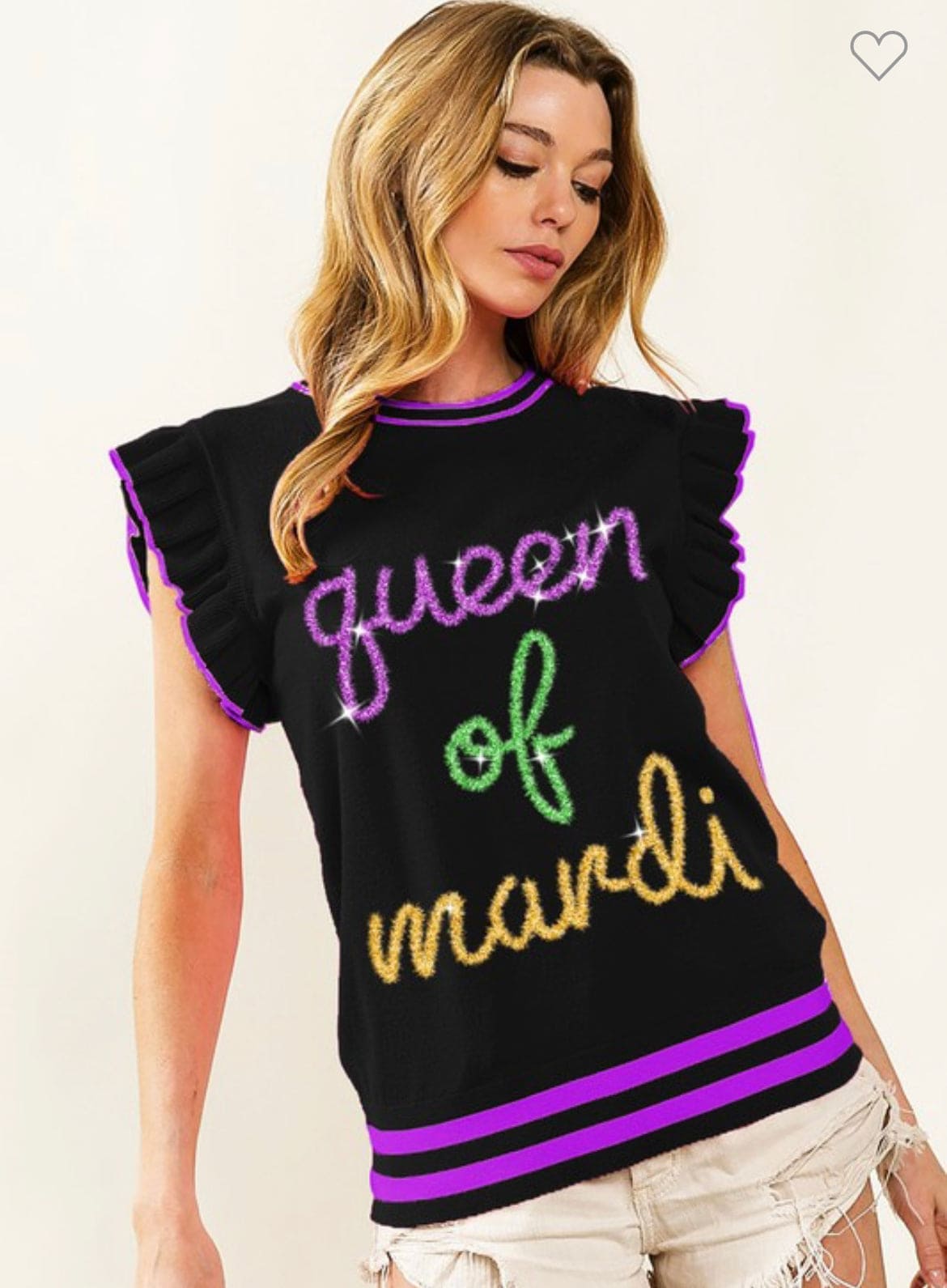 Black Queen if a Mardi ruffle armhole