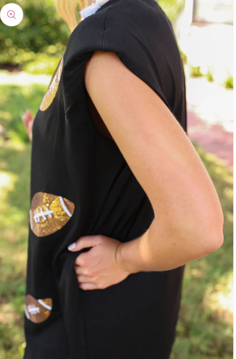 Black and gold footballs dress