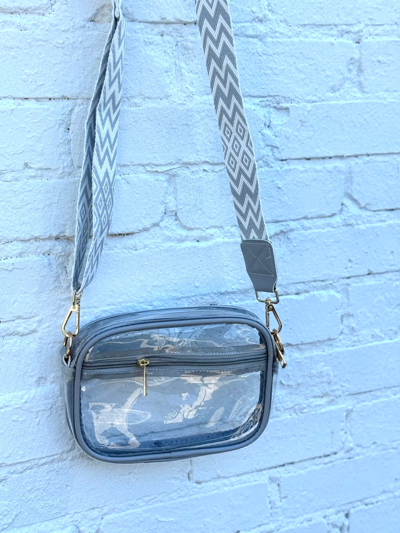 Clear game day bag with color strap