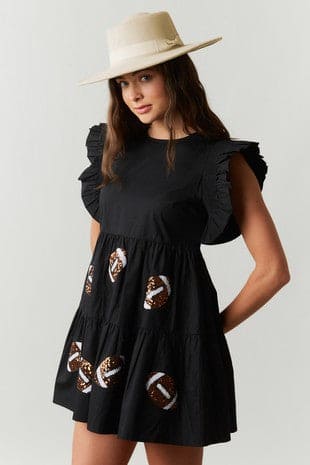 Game Day sequin patch football dress