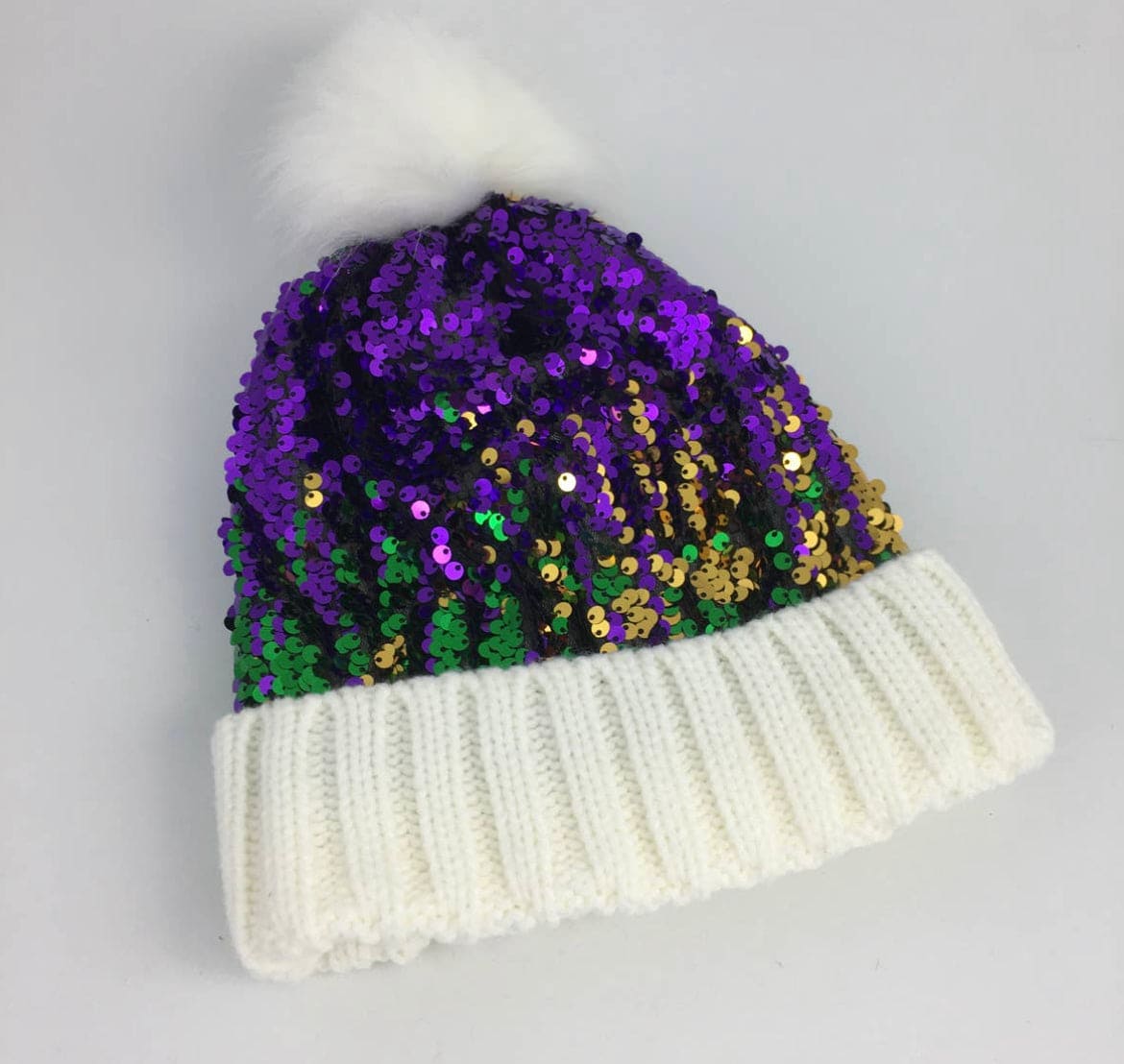 Mardi Gras sequin Beanie