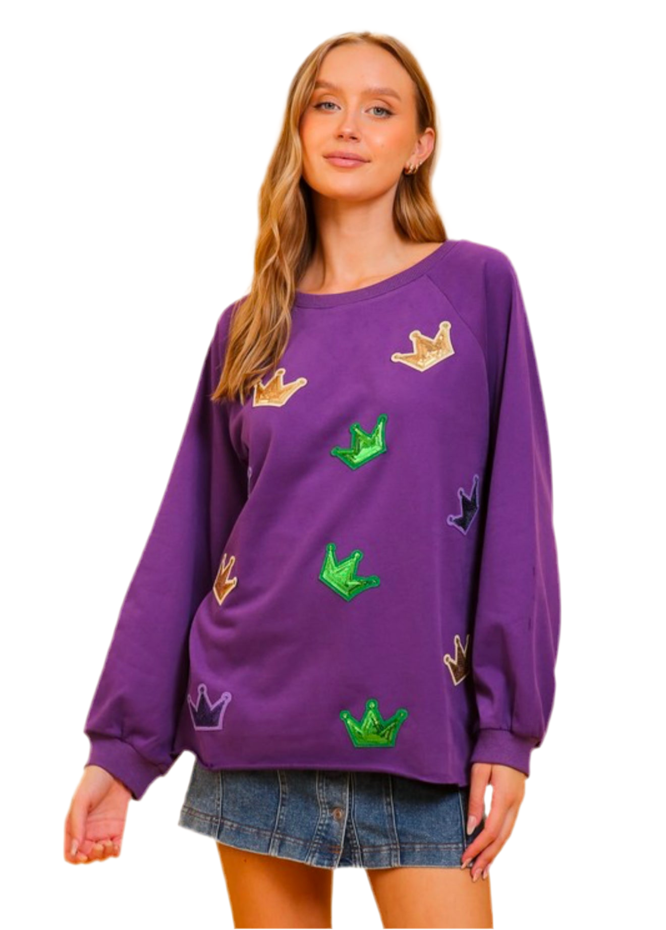 Mardi Gras sequin crowns top