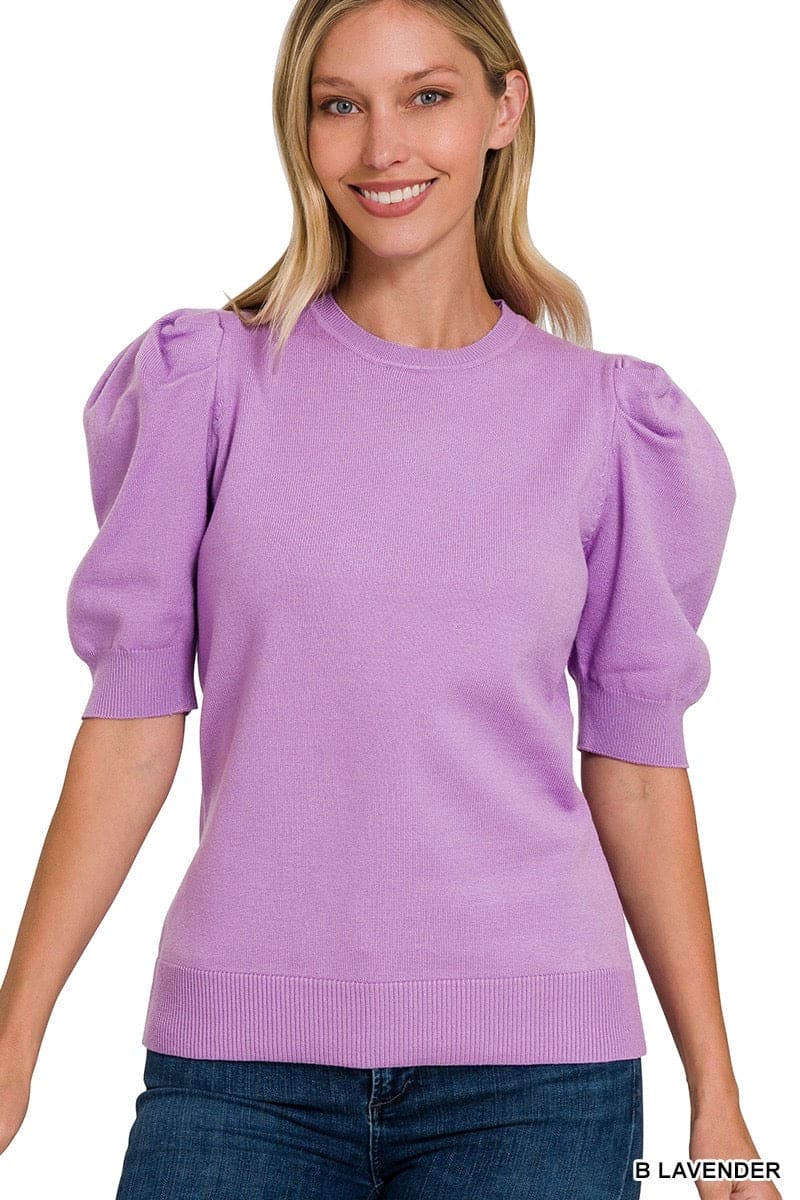 Puff sleeve sweater Purple