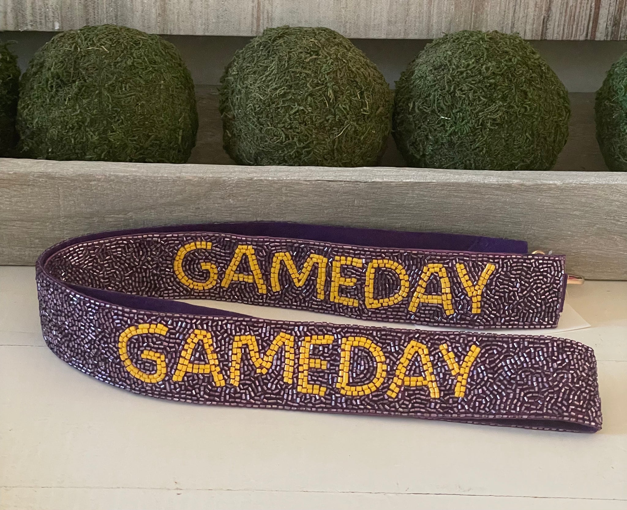 Purple and Gold purse strap Game Day