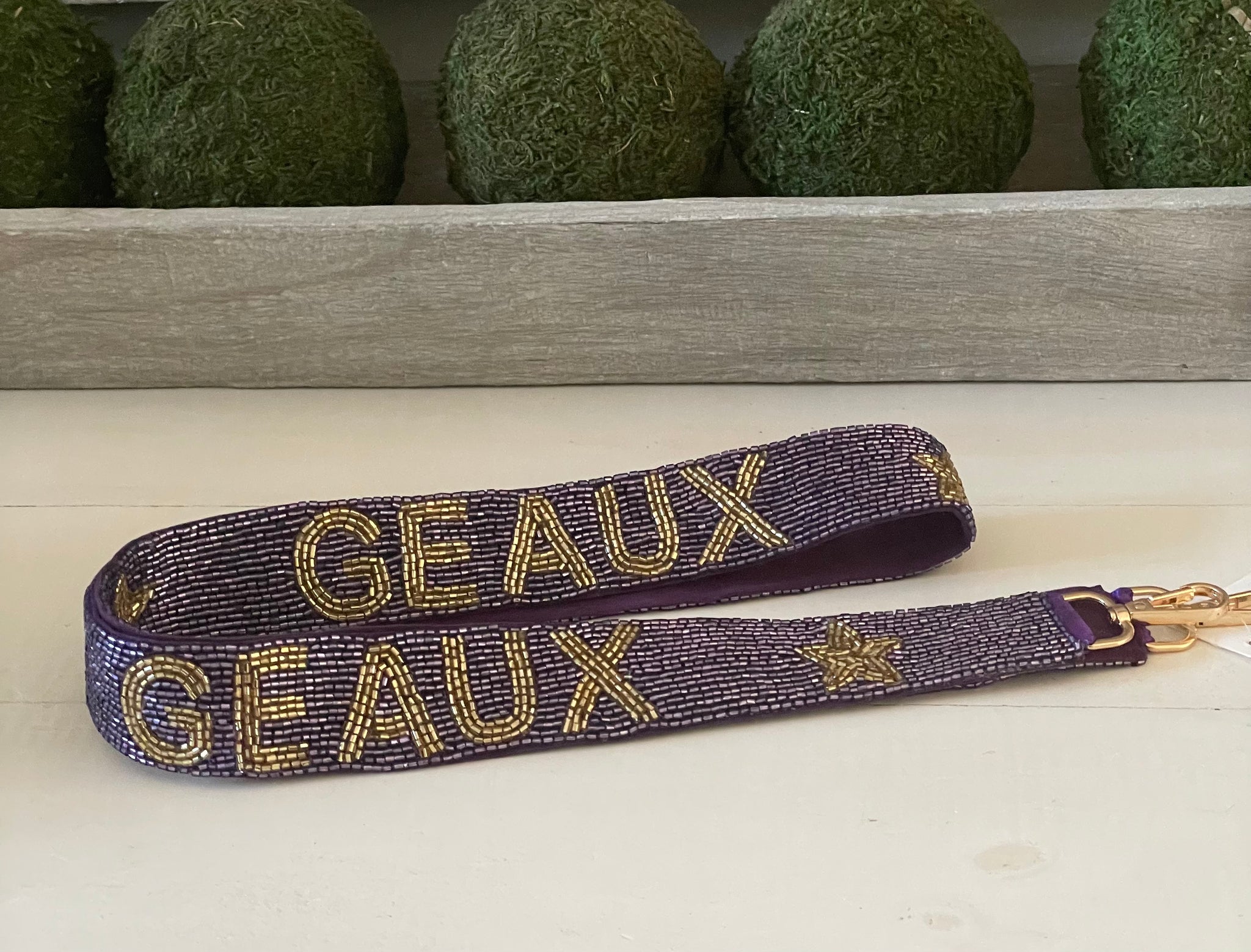 Purple and Gold purse strap Geaux gold purple strap