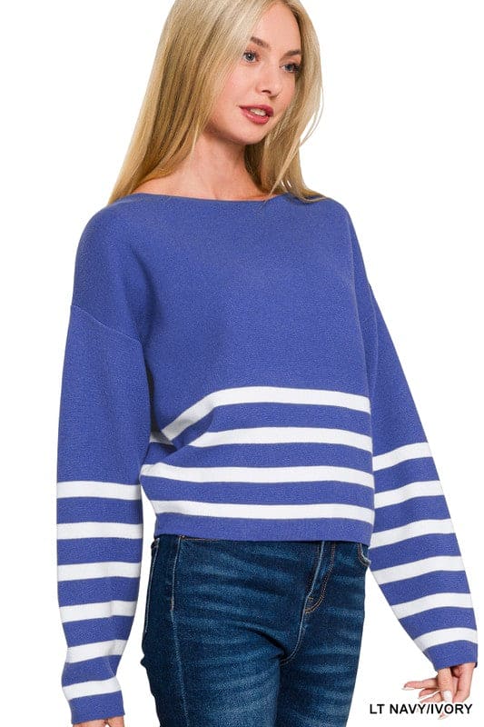 Royal blue stripe sweater