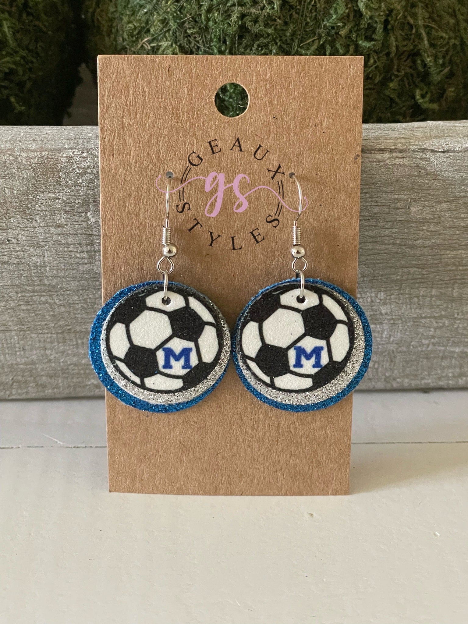 School spirit earrings MHS soccer