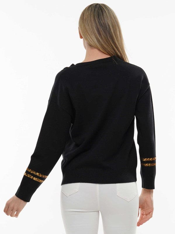 Sequin saints knit Game Day Long Sleeve Top