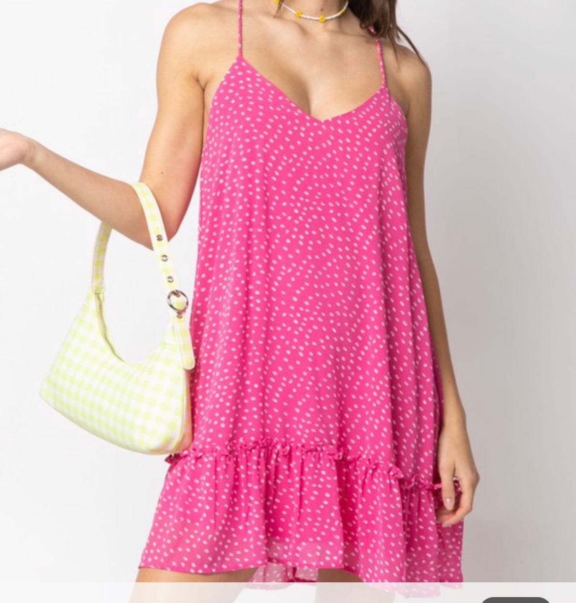 Sleeveless woven open back Pink