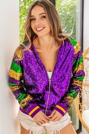 Mardi Gras sequin Jacket Geaux Styles