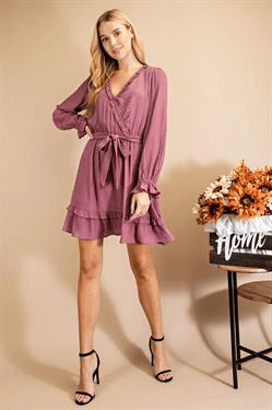 Solid Ruffled Mini Dress Geaux Styles