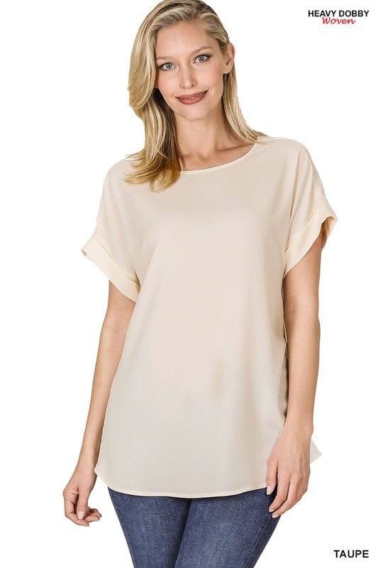 Taupe Boat Neck Top