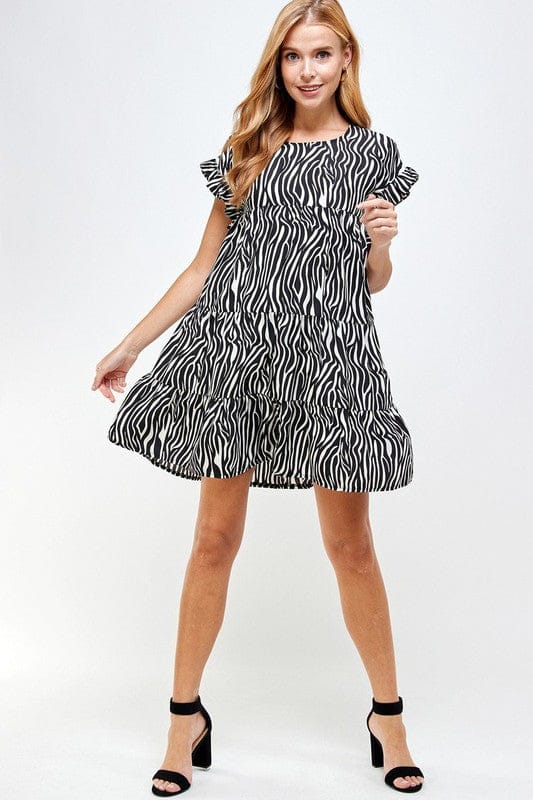 Tiered Zebra Print Dress Geaux Styles