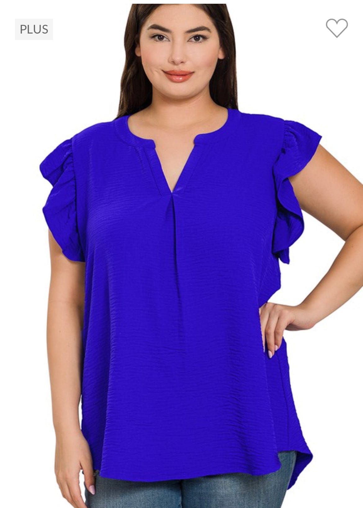 Curvy Woven airflow ruffle sleeves